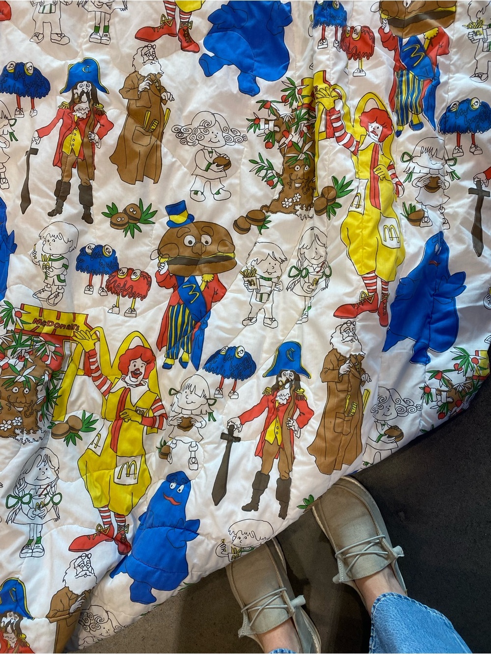 Vintage 70’s McDonald's Colorful Character Print throw quilt